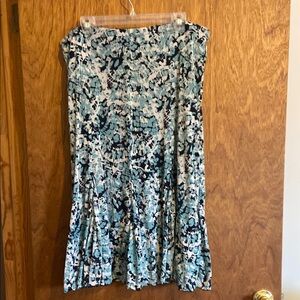 Emma James Blue and White Patterned Midi Skirt
